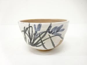 色絵　花　茶碗